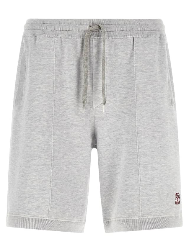 Gray Silk Bermuda Shorts