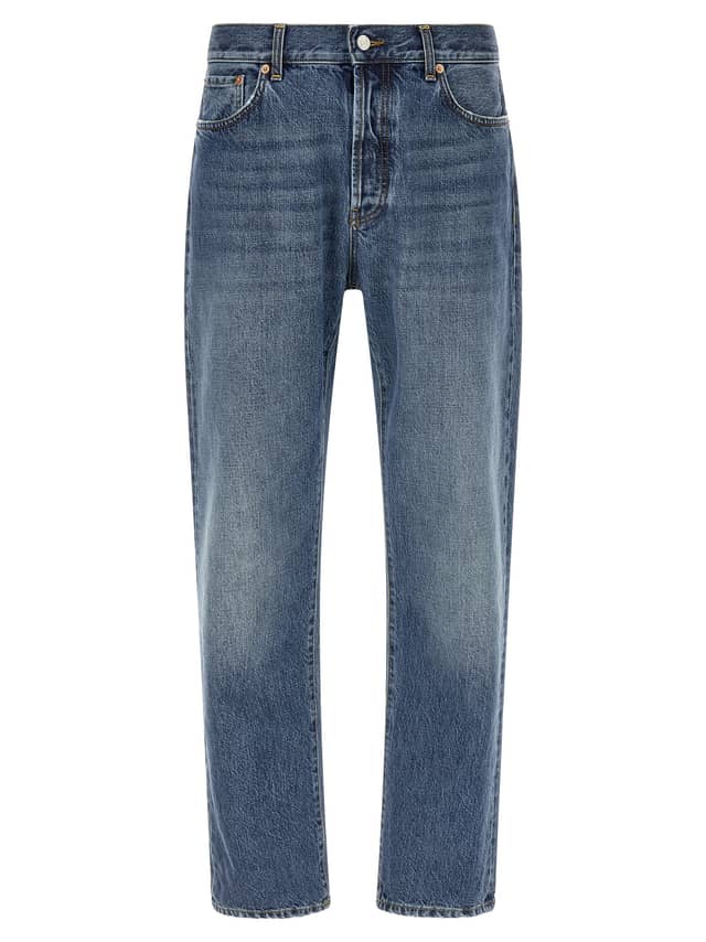 Blue Cotton Relaxed Fit Jeans
