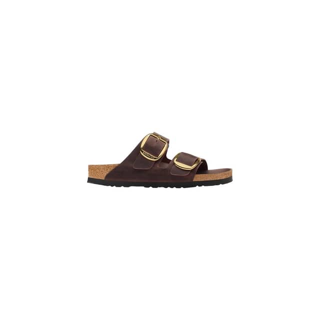 Brown Leather Flat Sandals