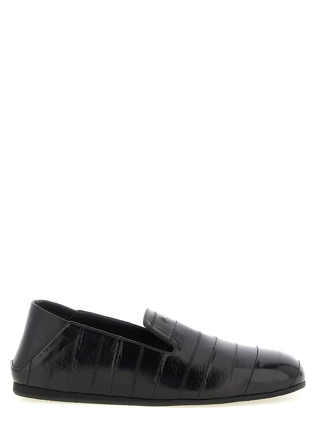 Black Leather Slip-On Loafers