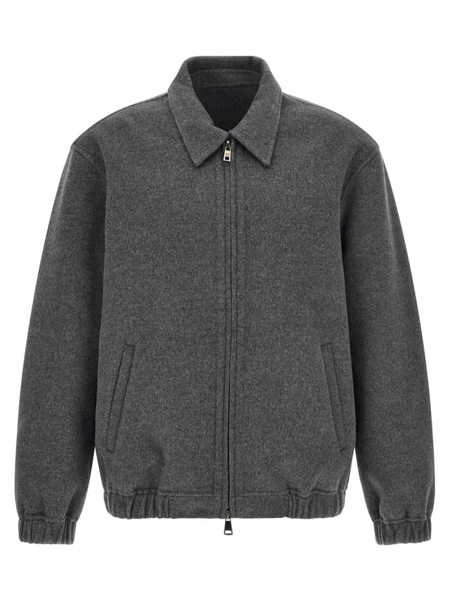 Gray Wool Full-Length Jacket