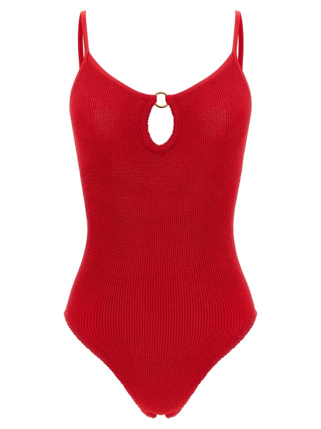 Red Polyamide One-Piece Swimsuit