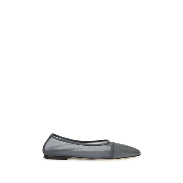 Gray Calf Leather Bos Taurus Ballet Flats