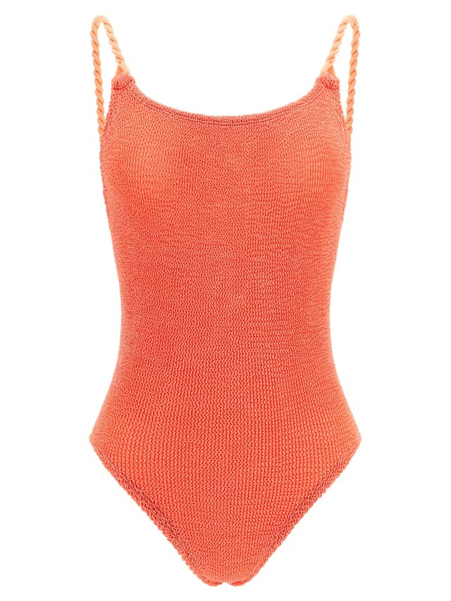 Orange Polyamide One-Piece Swimsuit