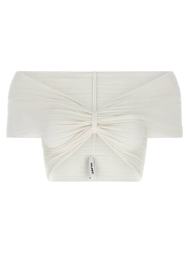 White Viscose Sleeveles T-Shirt