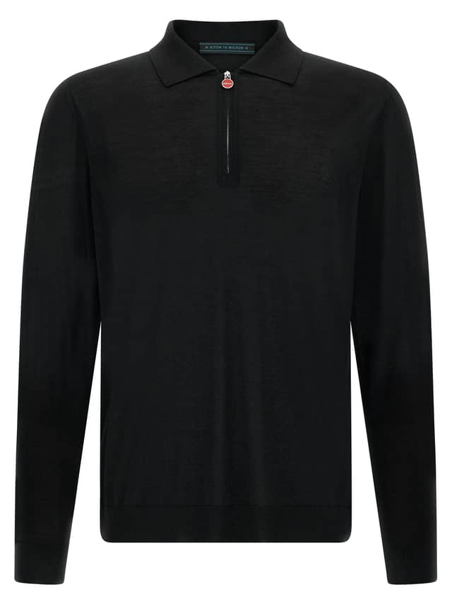 Black Wool Polo Shirt