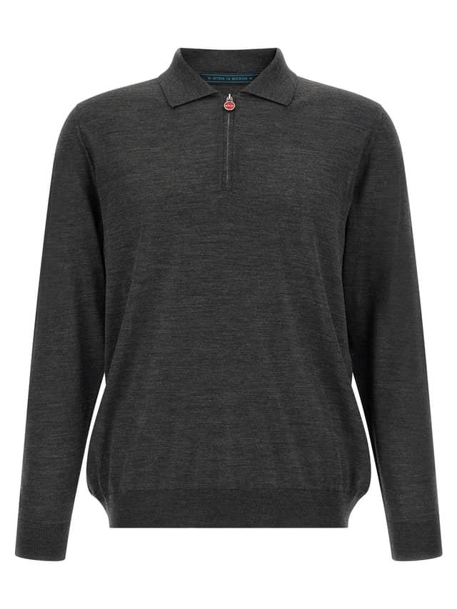 Gray Wool Polo Shirt