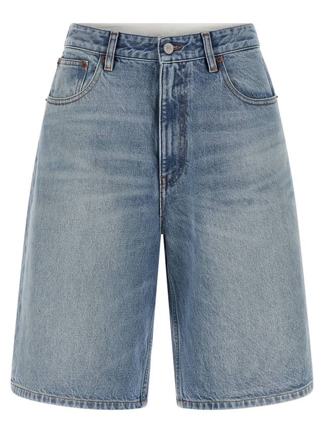 Blue Cotton Bermuda Shorts