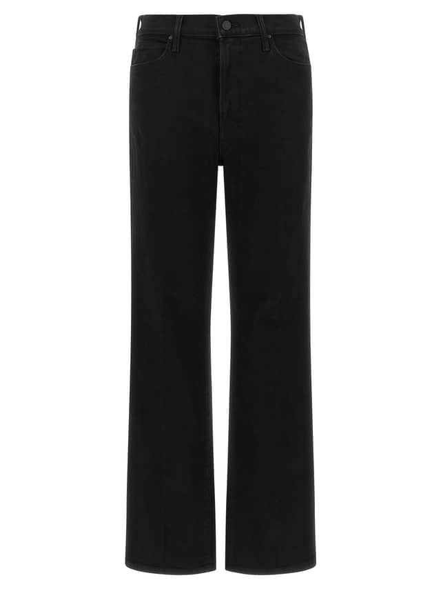 Black Cotton Flared Jeans