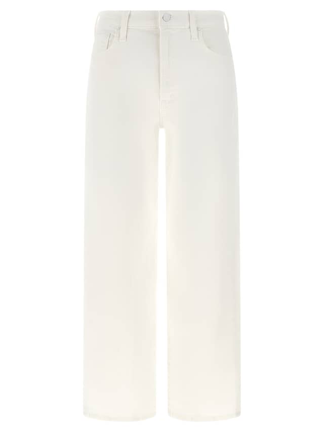 White Cotton Straight-Leg Jeans