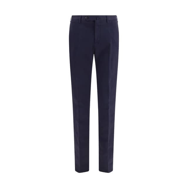 Blue Elastane Casual Pants