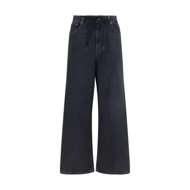 Black Cotton Relaxed Fit Jeans