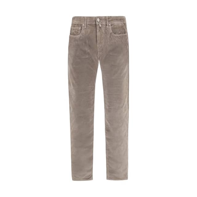 Brown Cotton Casual Pants
