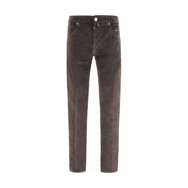 Brown Cotton Casual Pants