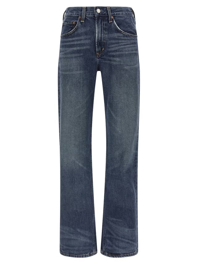 Blue Cotton Bootcut Jeans