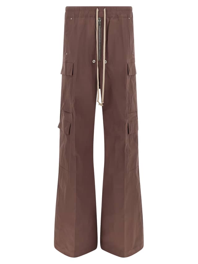 Brown Cotton Flared Pants