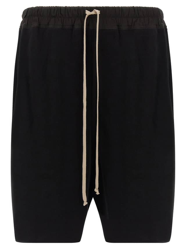 Black Cotton Bermuda Shorts