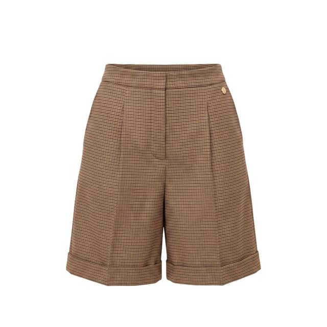 Brown Viscose Women Shorts