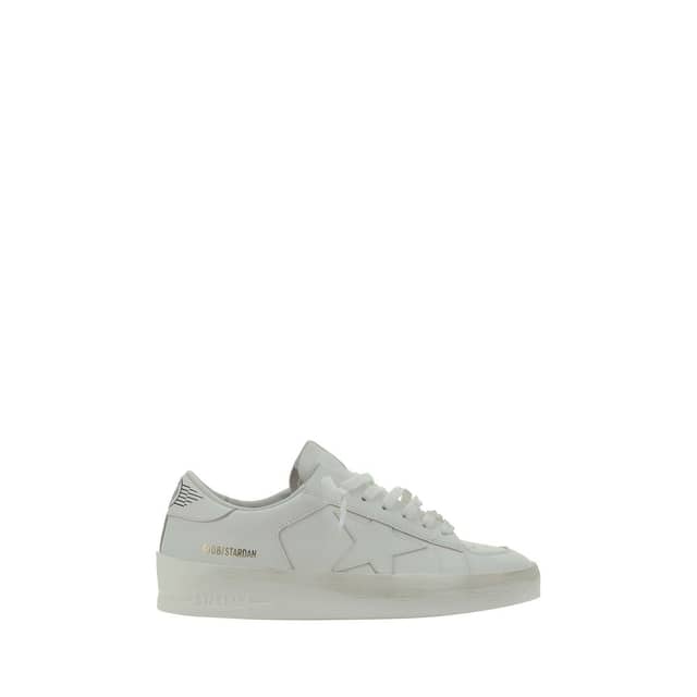 White Goatskin Low Top Sneakers