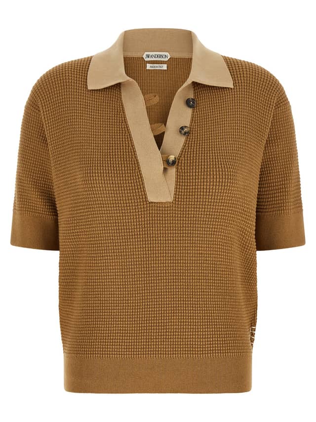 Beige Cotton Polo Shirt