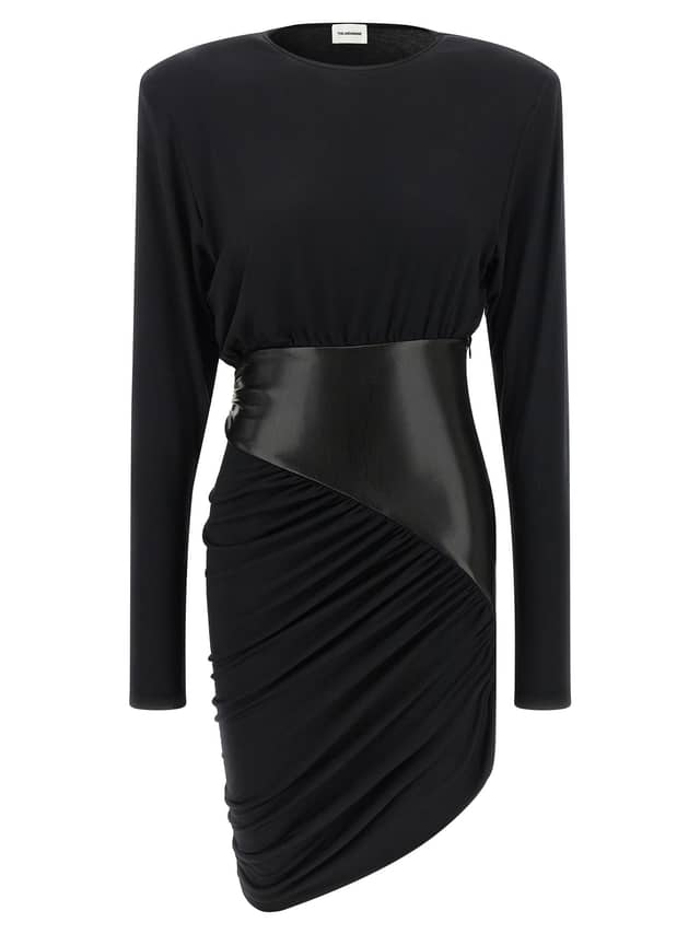 Black Viscose Short Dress