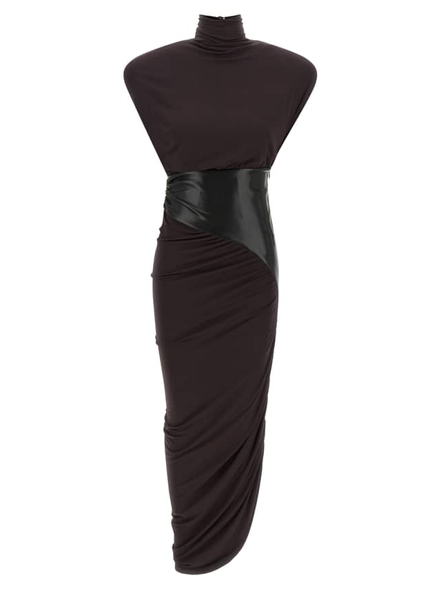 Bordeaux Viscose Midi Dress