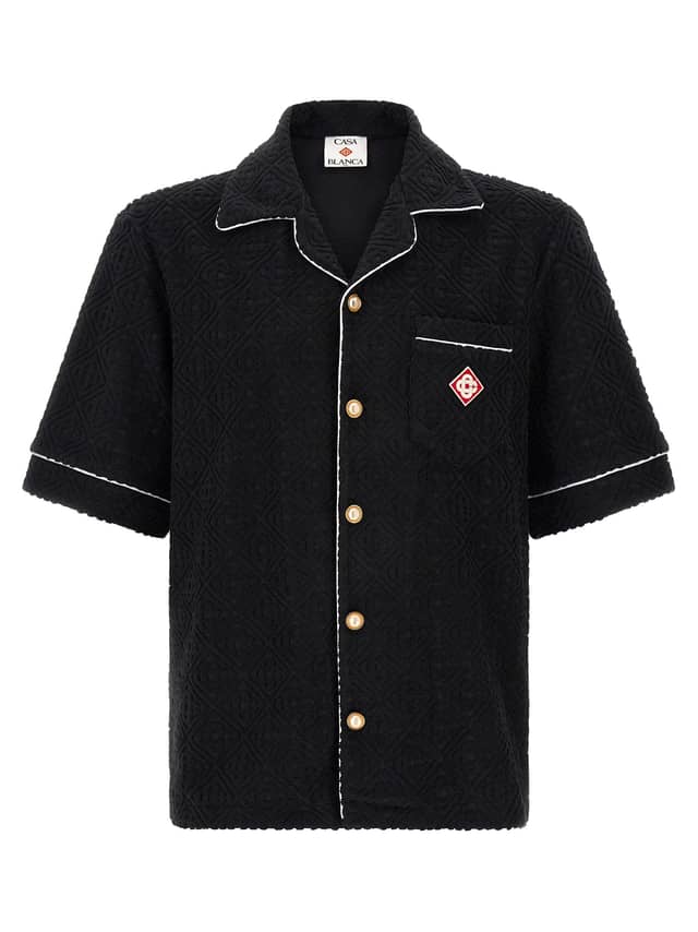 Black Cotton Pattern Shirt