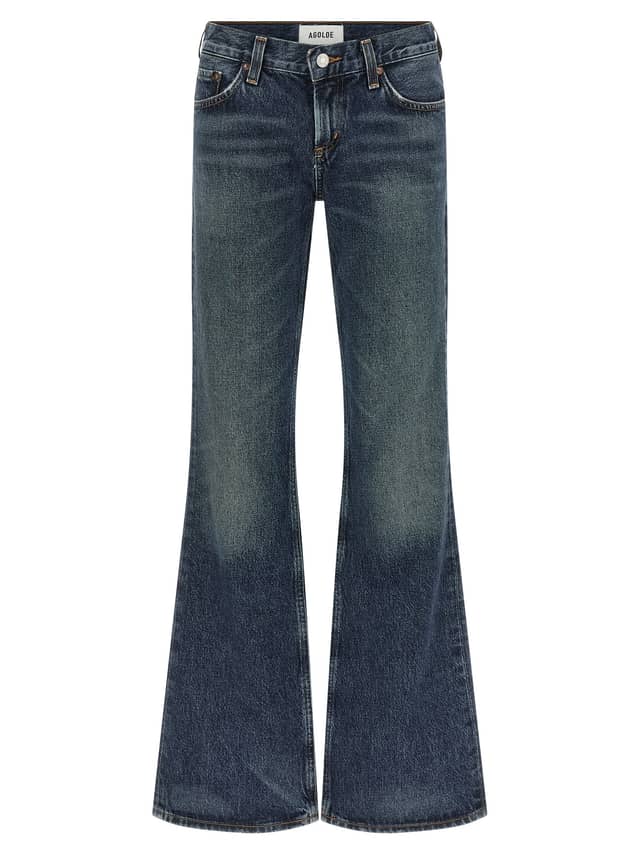 Blue Cotton Bootcut Jeans