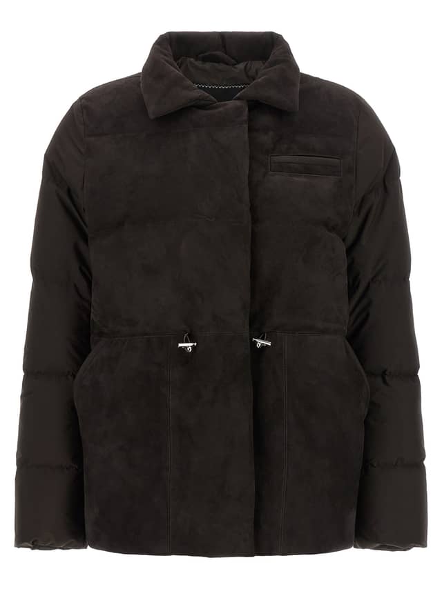 Brown Polyamide Full-Length Jacket