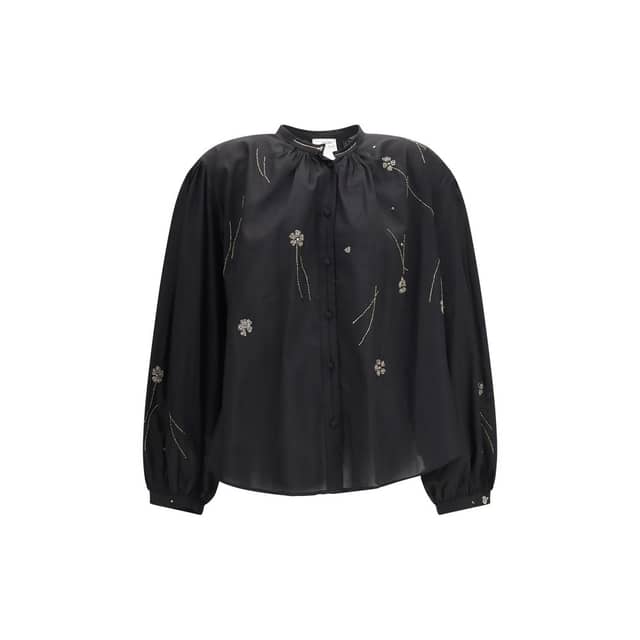 Black Cotton Pattern Shirt