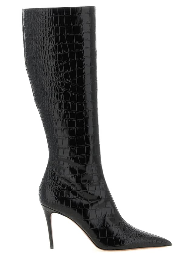 Black Calfskin Over The Knee