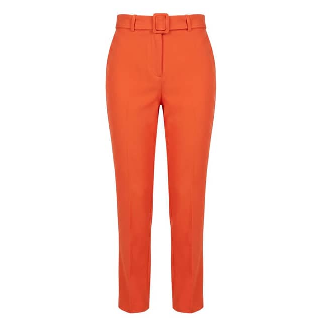 Orange Viscose Women Pants