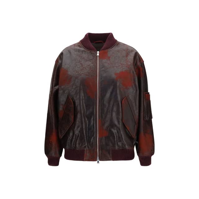 Bordeaux Leather Bomber