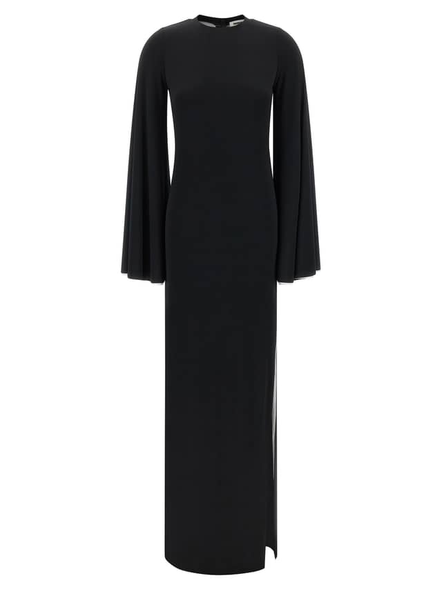 Black Polyester Long Dress