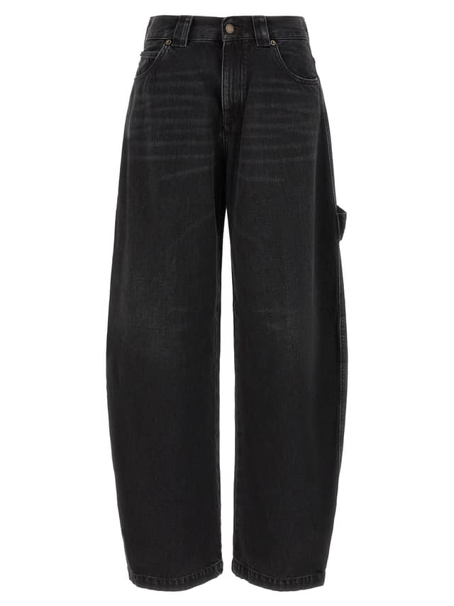 Black Cotton Relaxed Fit Jeans