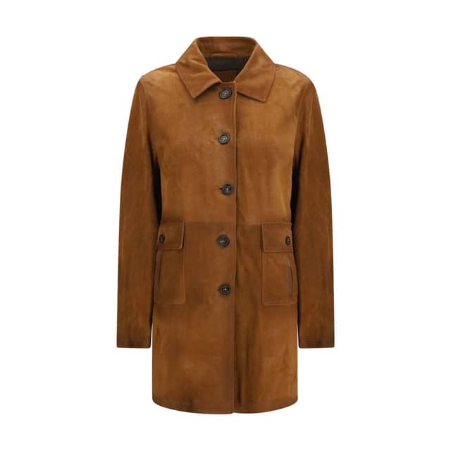 Brown Calf Leather Bos Taurus Full-Length Jacket