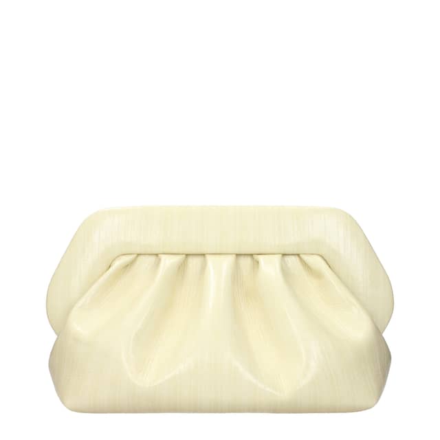 Beige Leather Clutch Bag