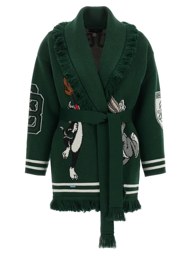 Bicolor Virgin Wool Cardigan