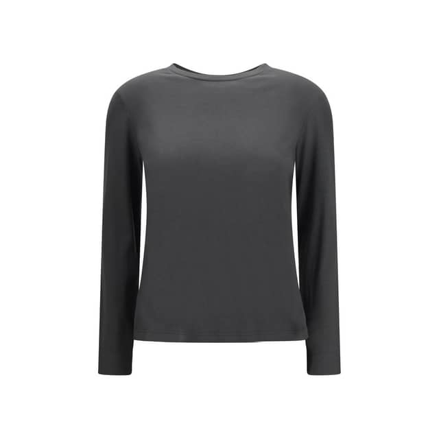 Gray Cotton Long Sleeve T-Shirt