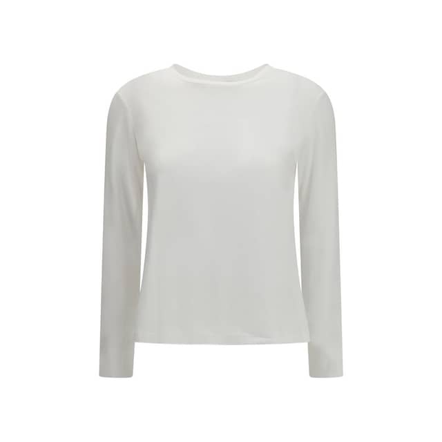 White Cotton Long Sleeve T-Shirt