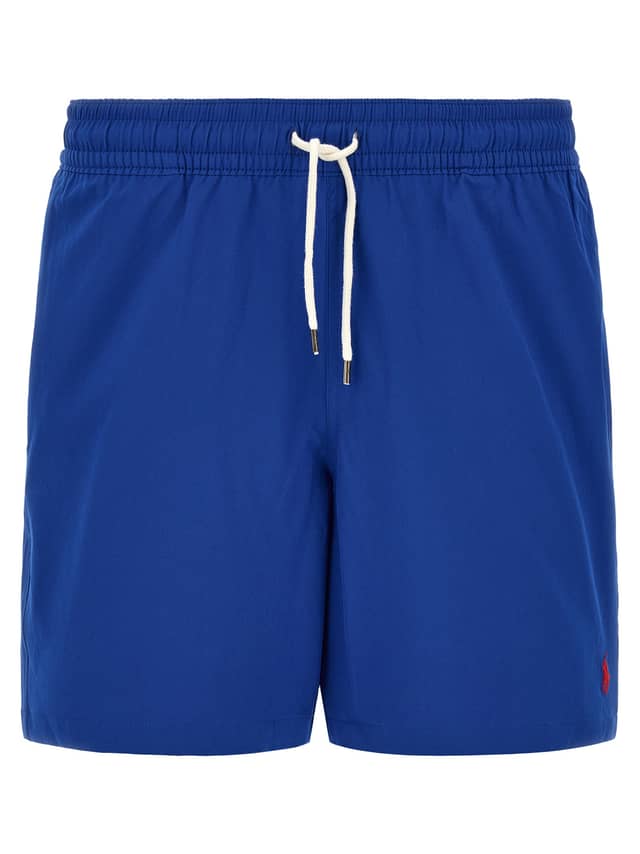 Blue Polyester Swim Shorts