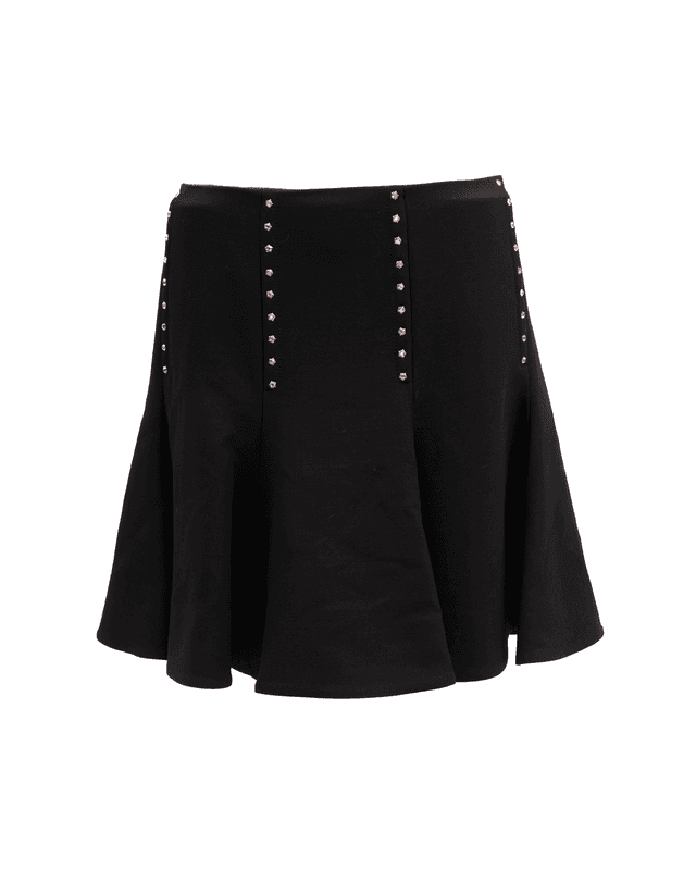 Mini Black Skirt with Gold Details