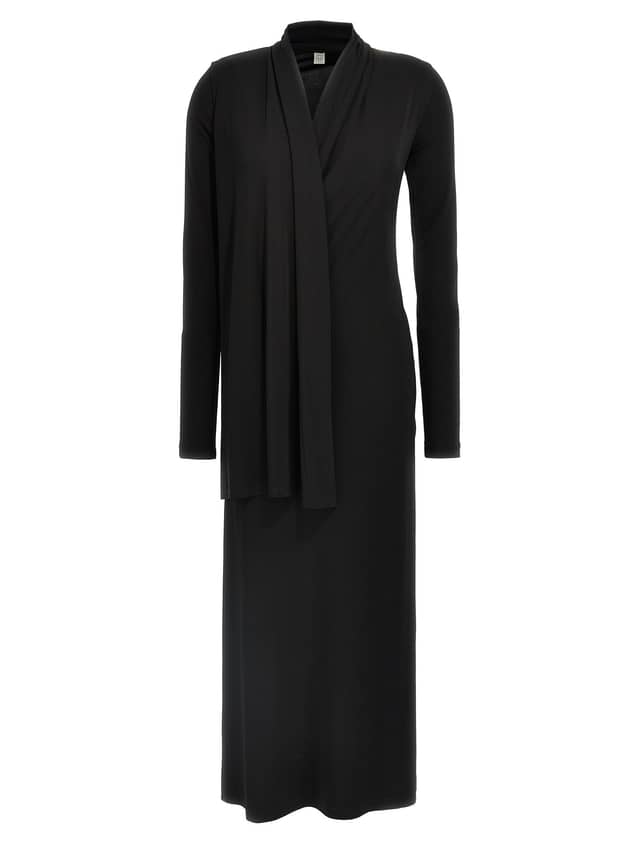 Black Viscose Long Dress