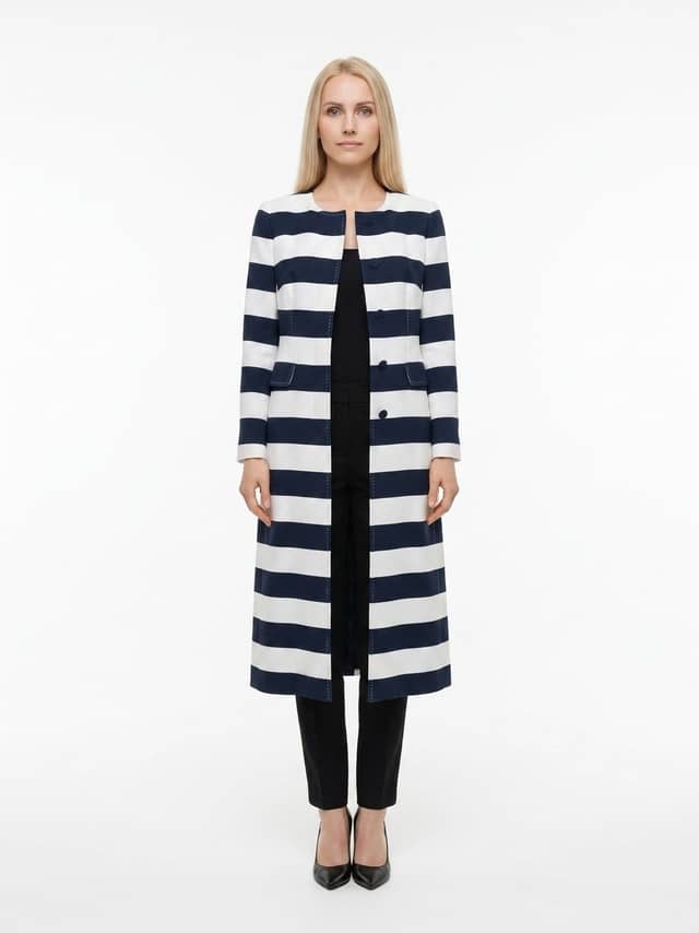 Navy Blue Viscose Coat
