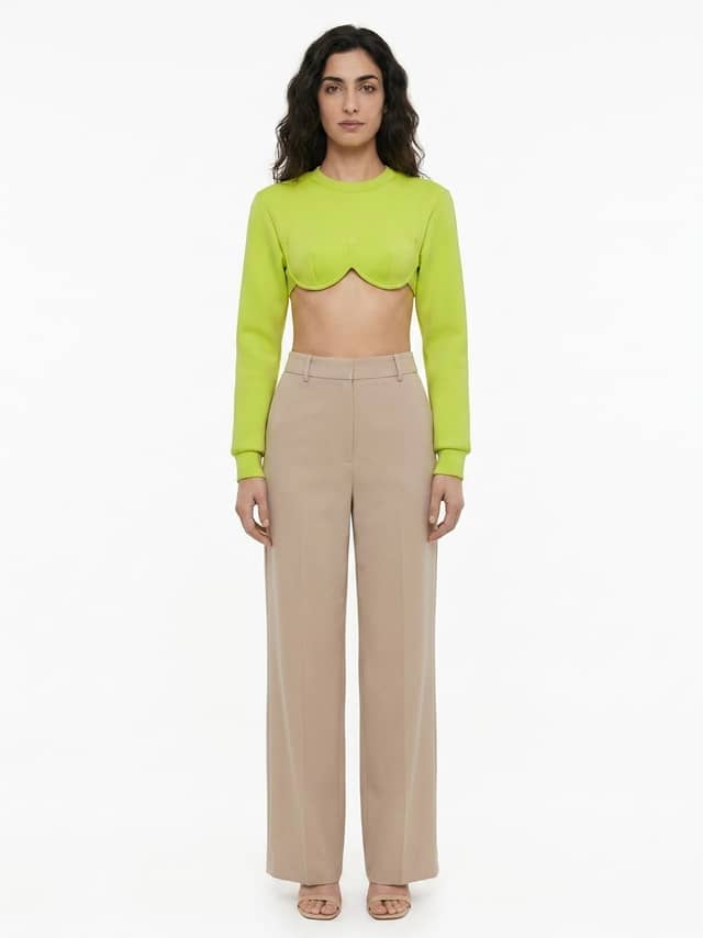 Yellow Elastane Long Sleeve T-Shirt