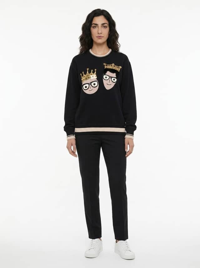 Black Cotton Sweatshirt