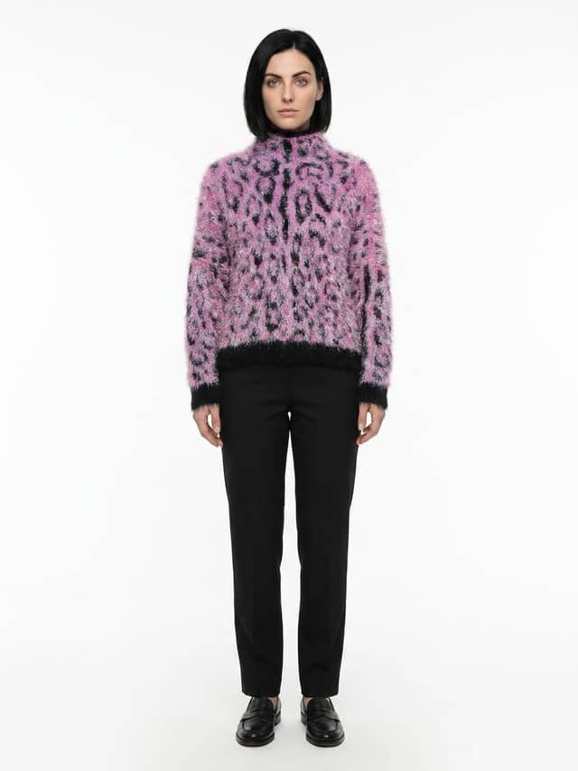 Bicolor Virgin Wool Turtleneck