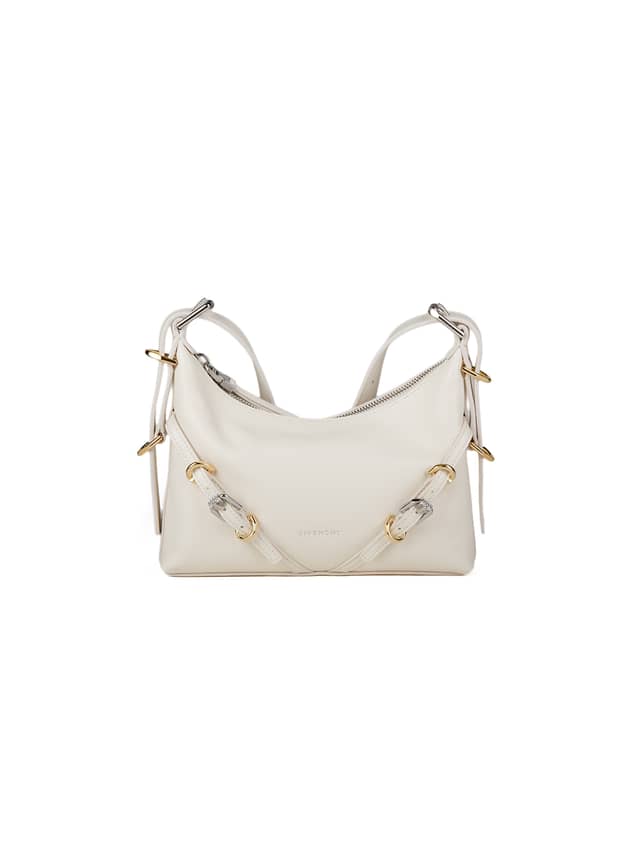 Beige Calfskin Shoulder Bag