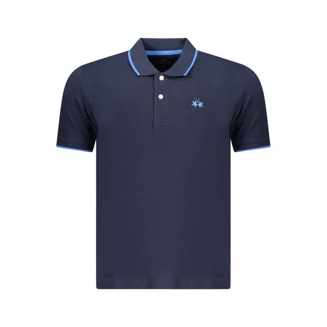 Blue Cotton Men's Polo Shirt