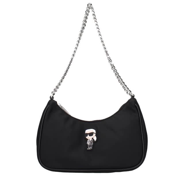 Black Fabric Shoulder Bag